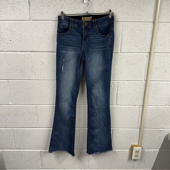 Democracy Jeans Women 6 Ab Technology Boot Cut Mid Rise Distressed Stretch Denim - Picture 1 of 12